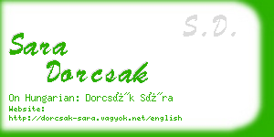 sara dorcsak business card